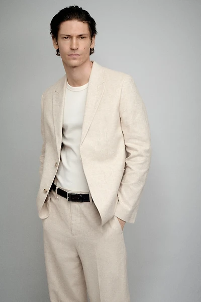 Relaxed-Fit Linen-Blend Jacket