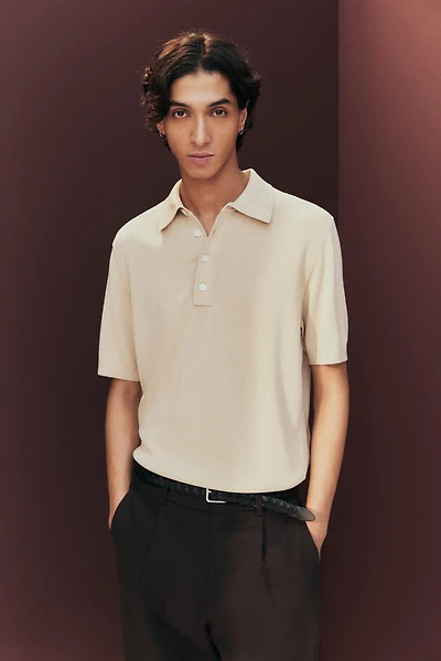 Regular-Fit Fine-Knit Polo Shirt