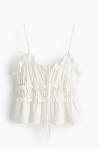 Ruffle-Trimmed Strappy Top