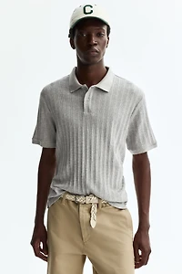 Slim-Fit Textured Jersey Polo Shirt