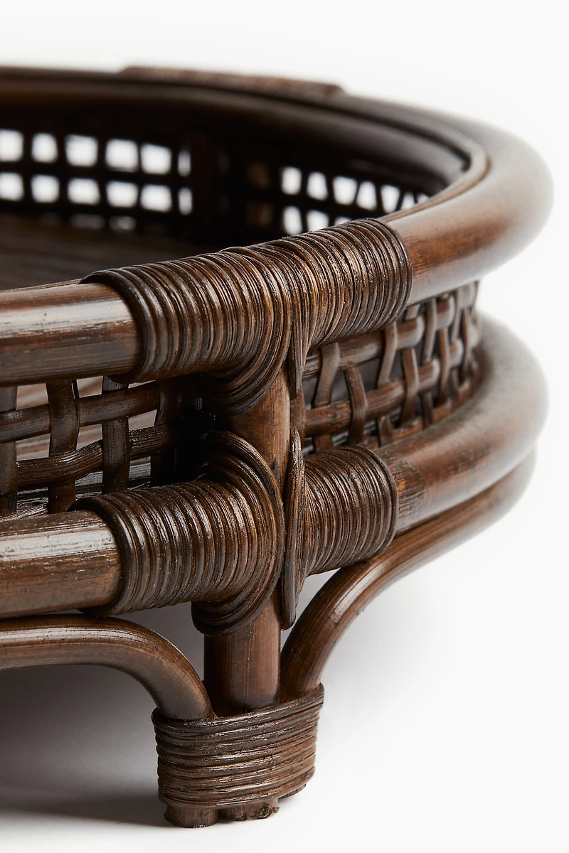 Round Rattan Tray