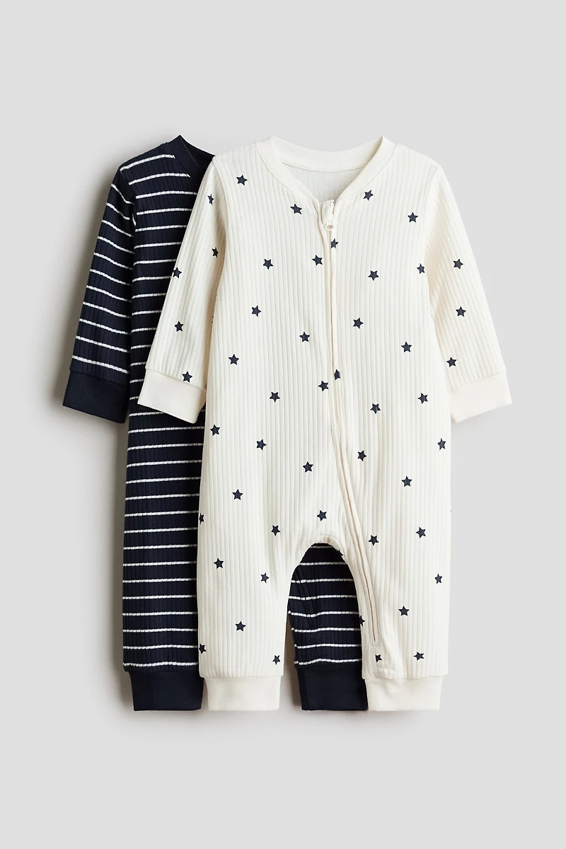 2-Pack Cotton Pajama Jumpsuits