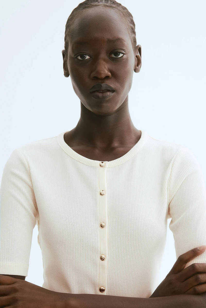 Ribbed Jersey Cardigan