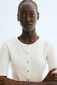 Ribbed Jersey Cardigan