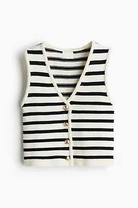 Button-Front Sweater Vest
