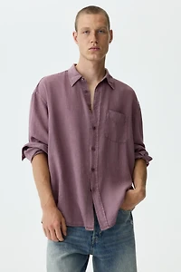 Chemise décontractée en lin mélangé