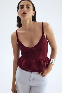 Crochet-Look Strappy Top