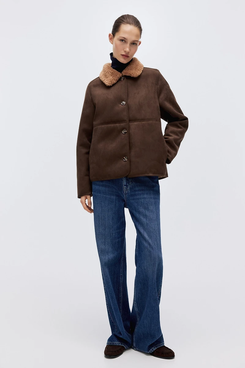 Jacket with Teddy Fleece Collar