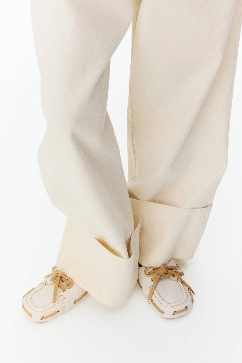 Rope-Belt Paper-Bag Pants