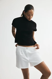 Fine-Knit Mock Turtleneck Top