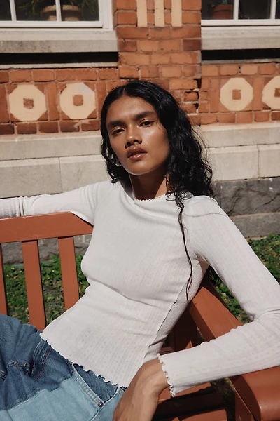 Pointelle Jersey Top