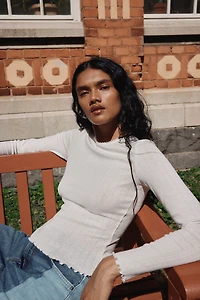 Haut en jersey pointelle