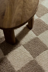 Diamond-Patterned Wool-Blend Rug