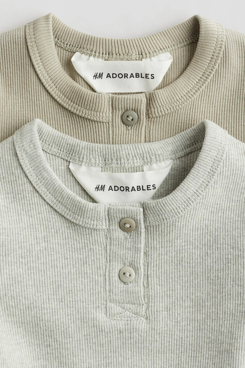 2-pack Cotton Henley Shirts