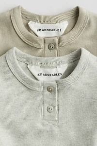 2-pack Cotton Henley Shirts