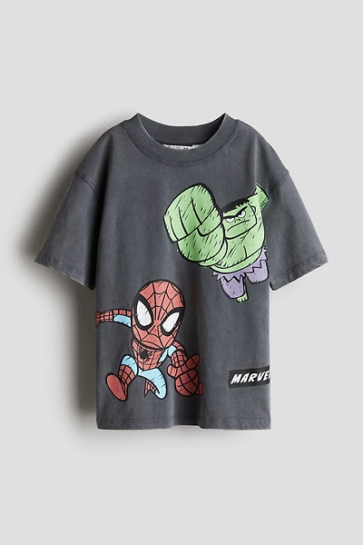 Oversized T-Shirt with Printed Motif