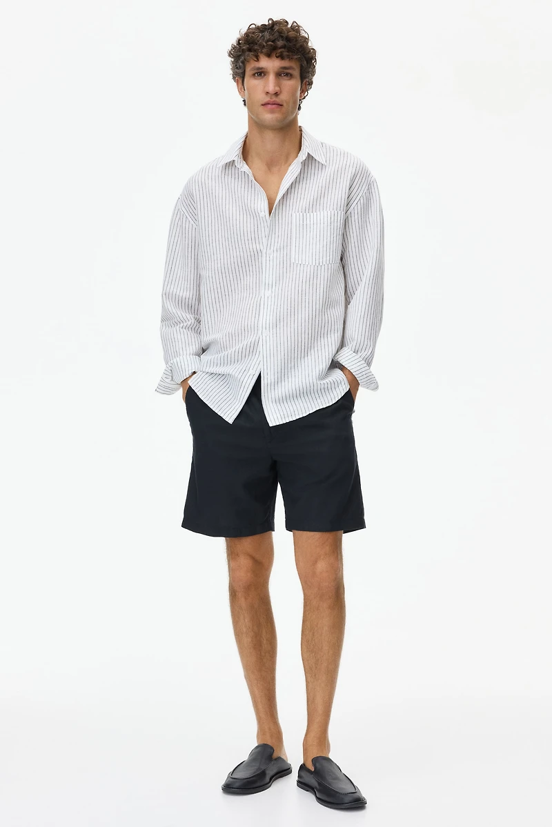 Regular-Fit Linen-Blend Shorts
