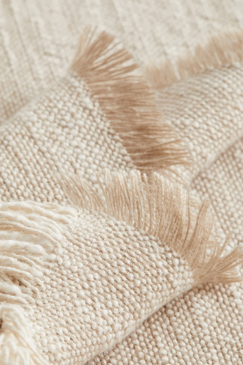 Fringed Slub-Weave Throw