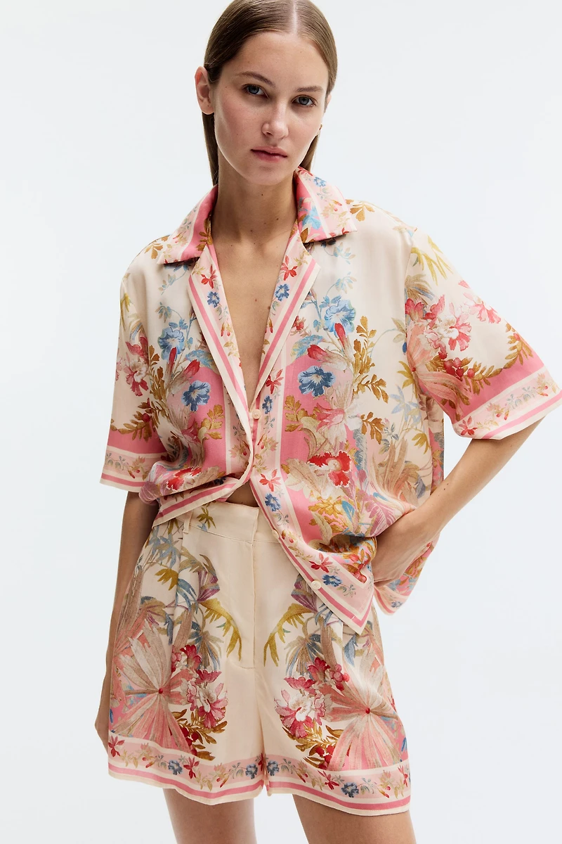 Chemise à manches courtes en lyocell