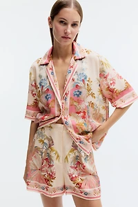 Chemise à manches courtes en lyocell