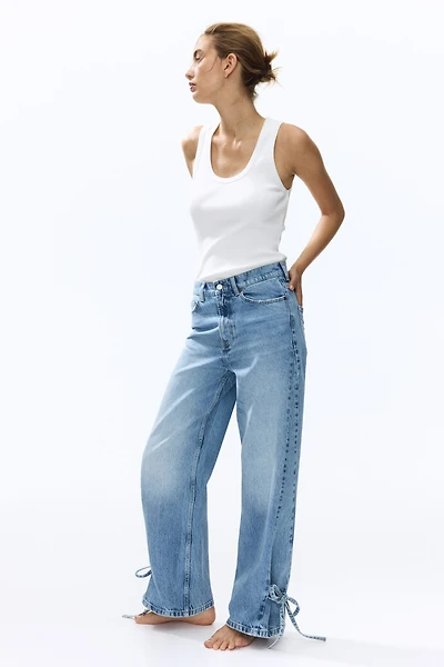 High-Waist Barrel-Leg Ankle Jeans