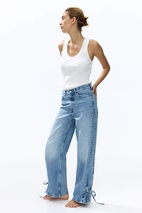 High-Waist Barrel-Leg Ankle Jeans
