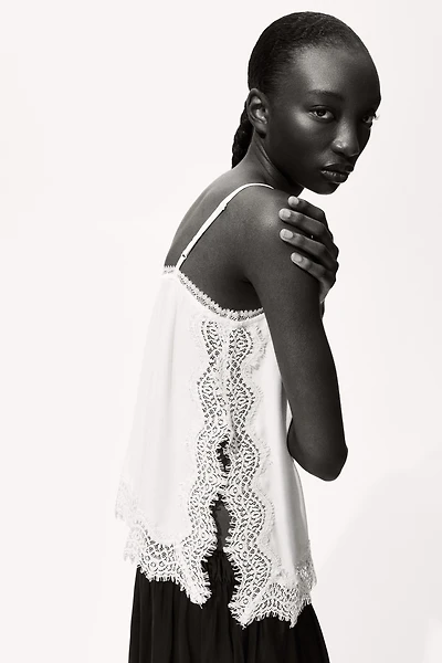 Lace-Trimmed Camisole Top