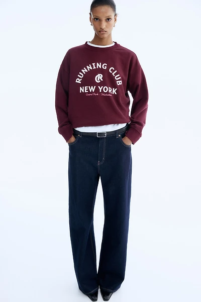 Sweatshirt with Text Motif