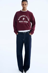 Sweatshirt with Text Motif
