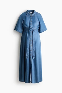 MAMA Robe en denim avec ceinture à nouer