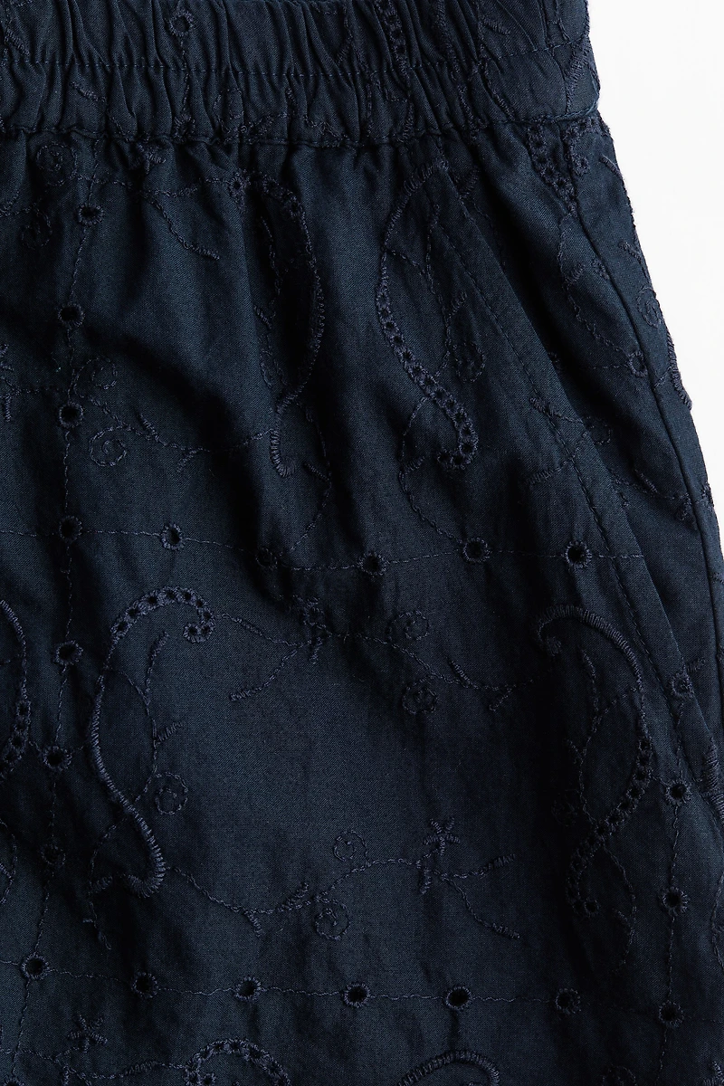 Eyelet-Embroidered Cotton Shorts