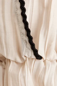 Crinkled Tie-Detail Dress