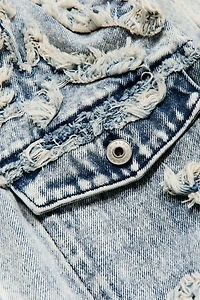 Distressed-Look Denim Shirt