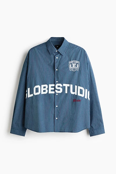 Relaxed-Fit Motif-Detail Cotton Shirt