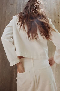 Collarless Denim Jacket