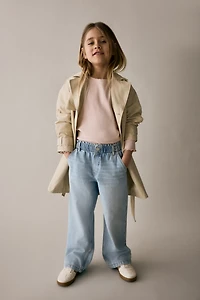 Wide Leg Paper-bag Jeans