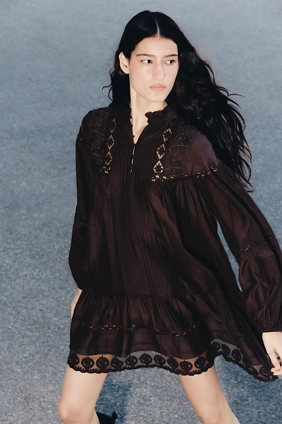 Lace-Trimmed Tunic Dress