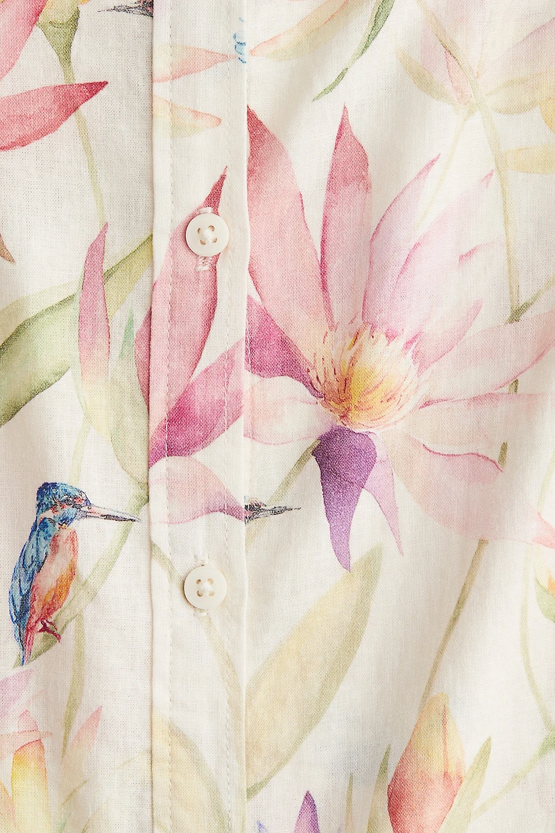 Blouse en lin mélangé