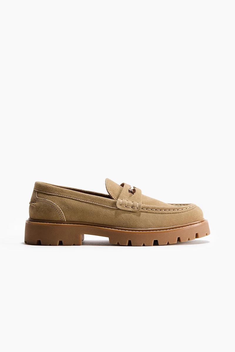 Chunky Split Suede Loafers