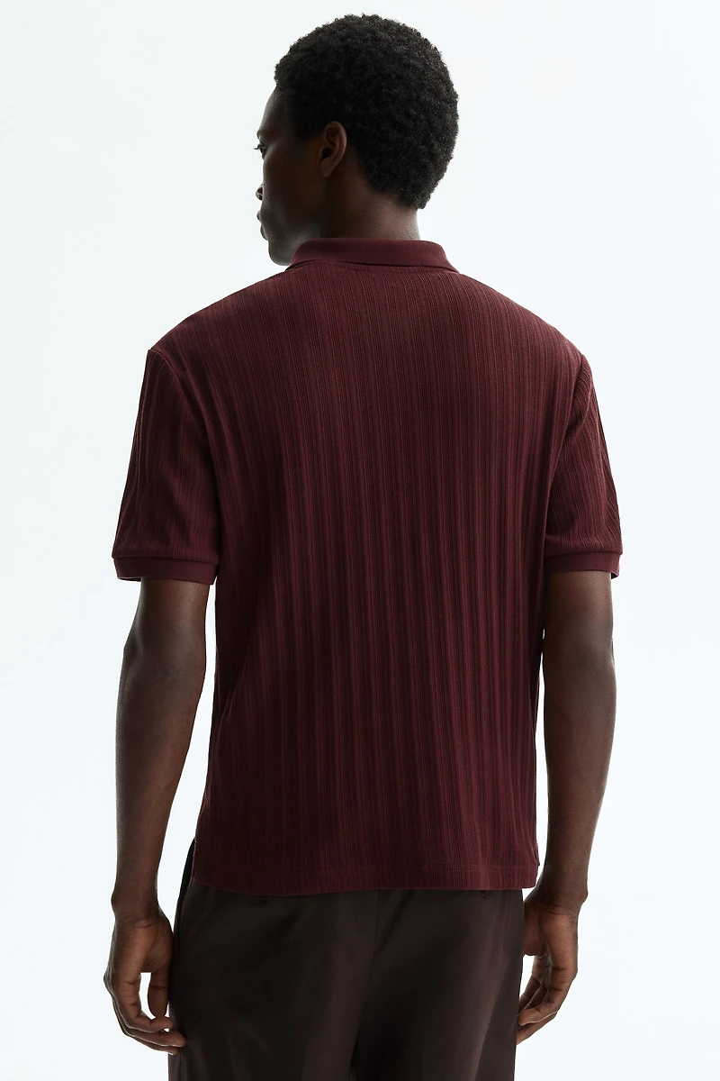 Slim-Fit Textured Jersey Polo Shirt