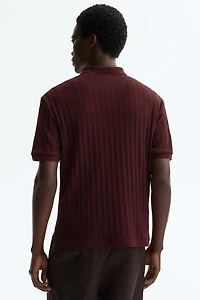 Slim-Fit Textured Jersey Polo Shirt