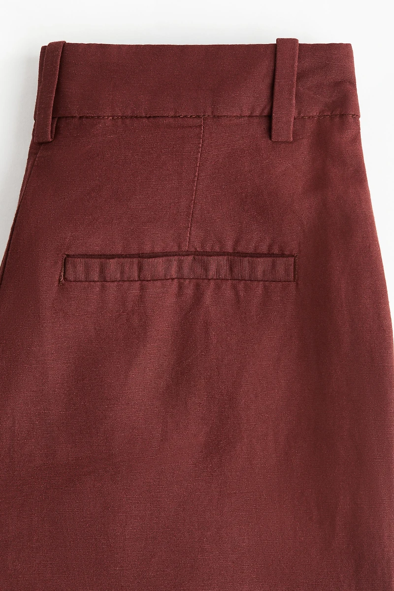 Wide-Leg Linen-Blend Pants