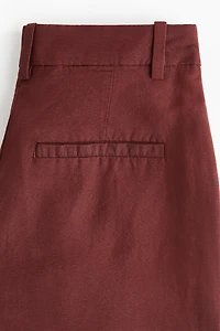 Wide-Leg Linen-Blend Pants