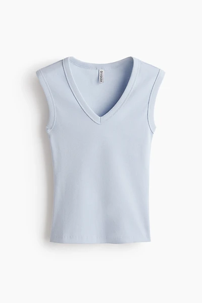 Ribbed V-Neck Tank Top