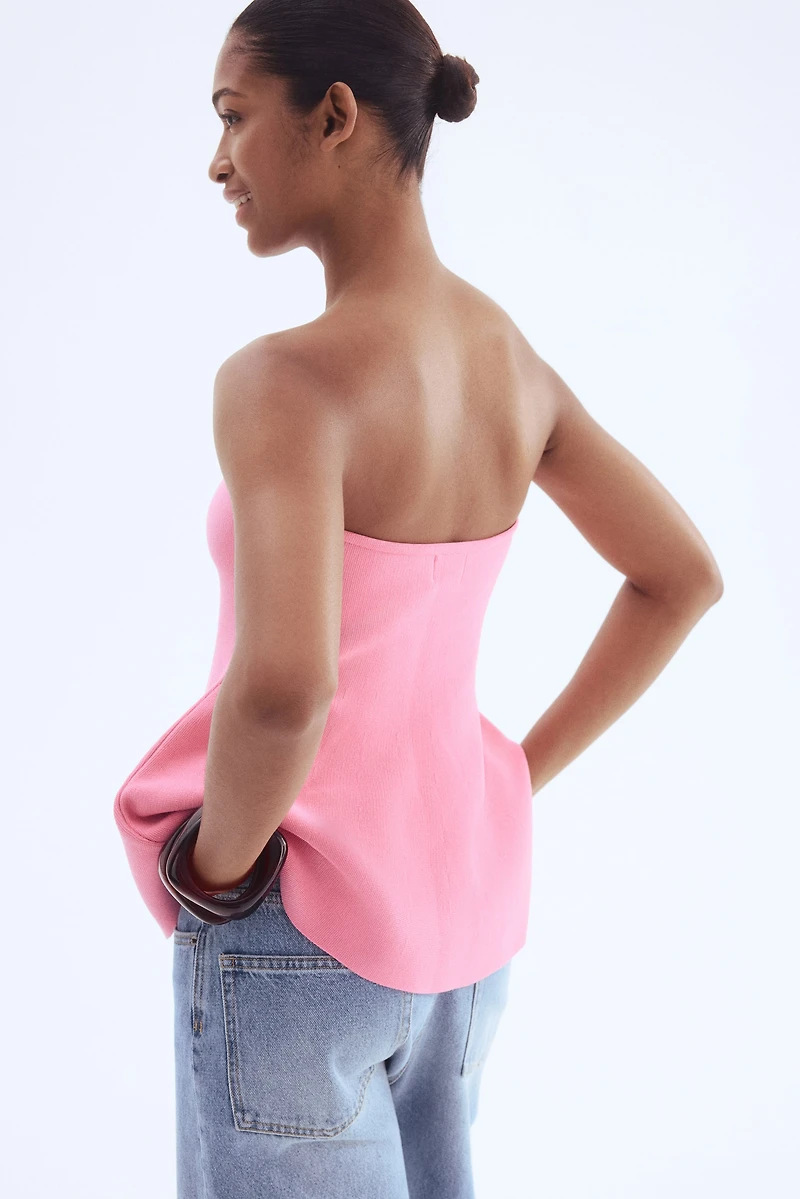Jacquard-Knit Peplum Top