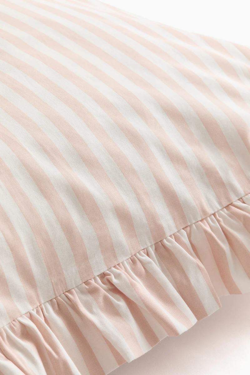Ruffle-Trimmed Cotton Pillowcase