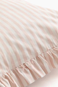 Ruffle-Trimmed Cotton Pillowcase
