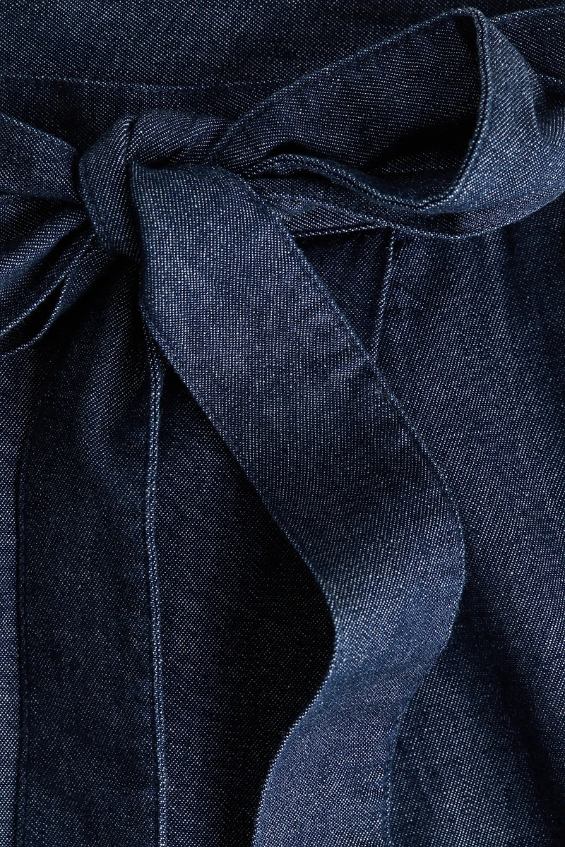 Tie-Detail Denim Pants