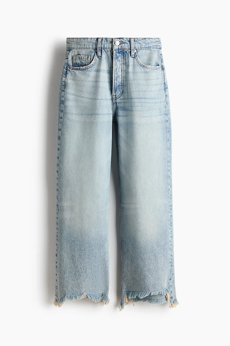 Wide High Waist Ankle Jeans