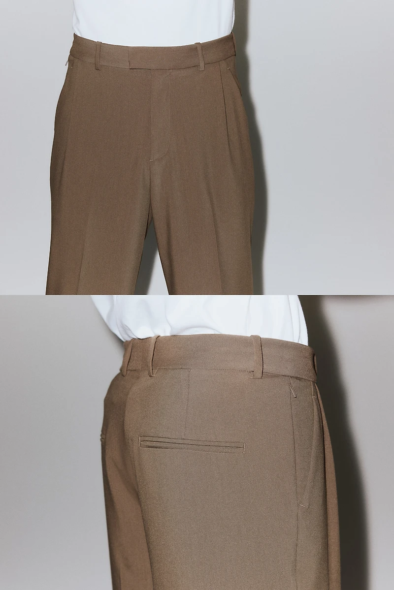 Four-Way Stretch Wide-Leg Tailored Pants